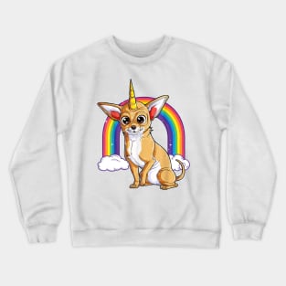 Chihuahua Unicorn Rainbow Crewneck Sweatshirt